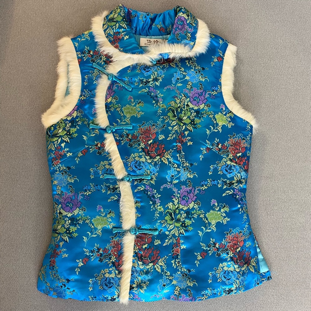 Embroidered Brocade Qipao Winter Vest